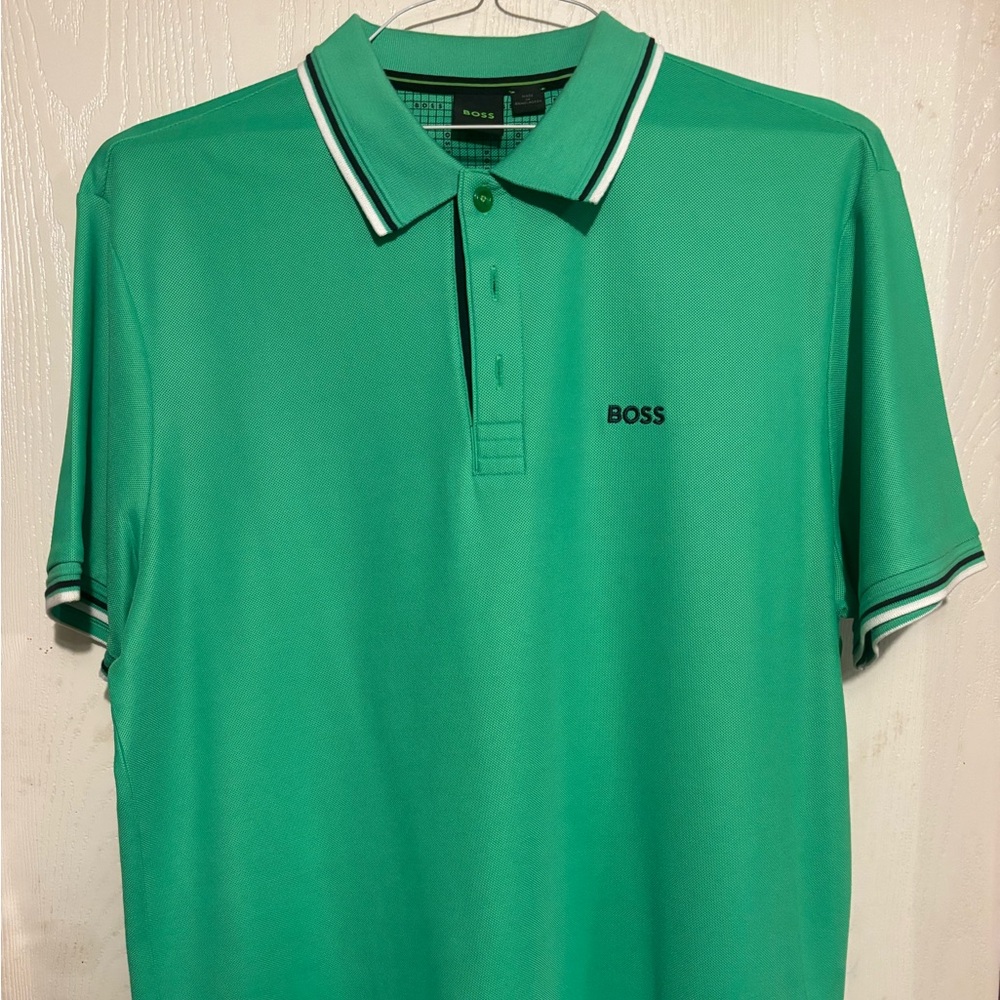 BOSS Men's Vibrant Green Polo Shirt